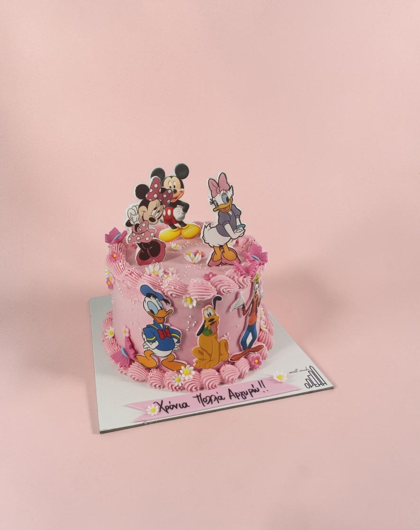 Ροζ Τούρτα Disney με Mickey, Minnie & Φίλους