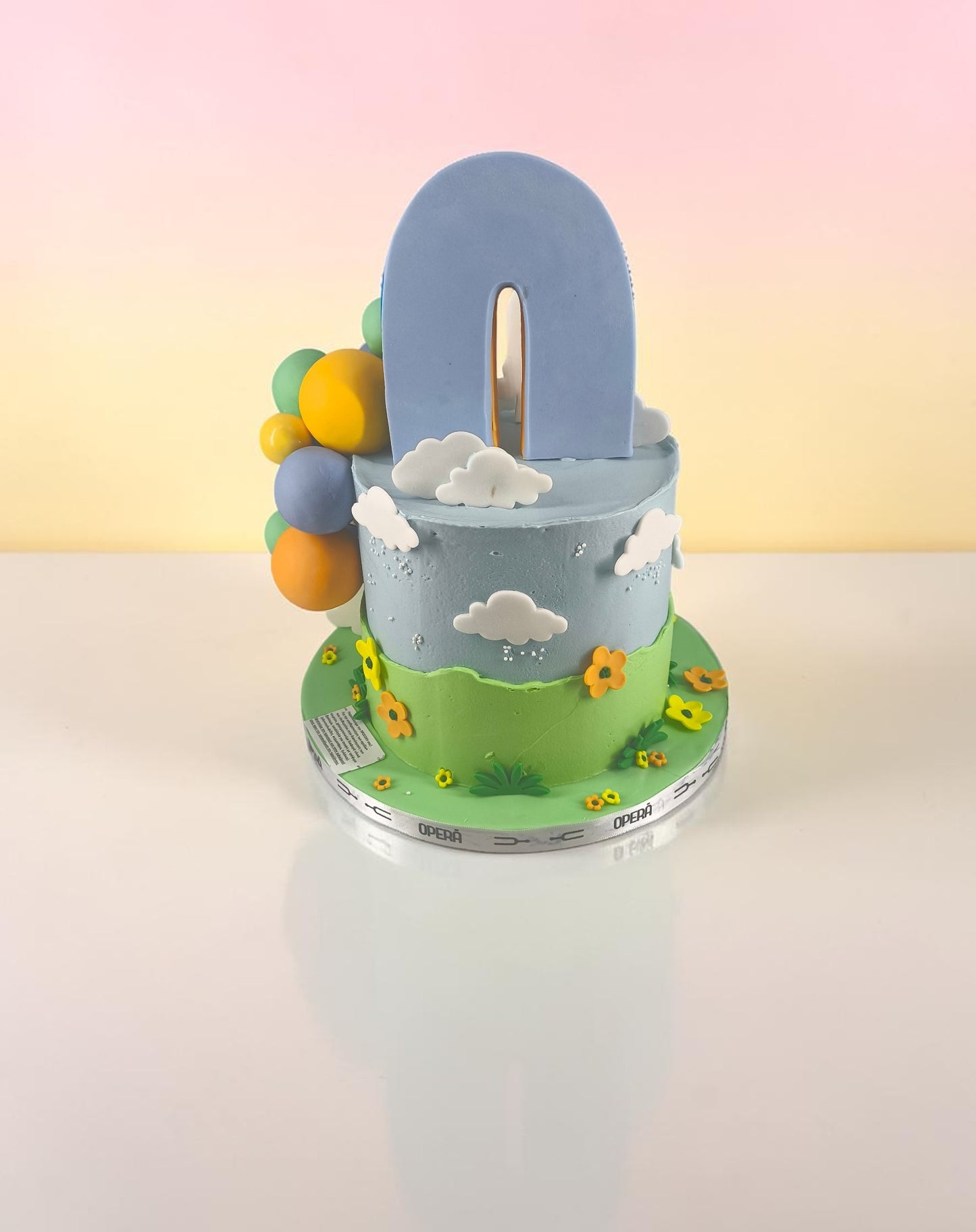 Τούρτα 3d Bluey με Ουράνιο Τόξο & Μπαλόνια