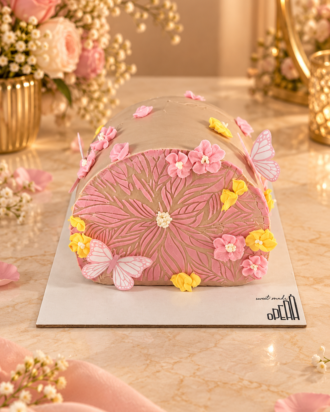 Pink Floral Butterfly